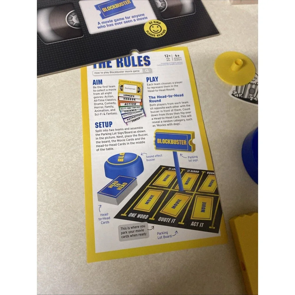 Blockbuster  Video Party Board Game